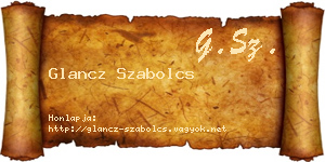Glancz Szabolcs névjegykártya